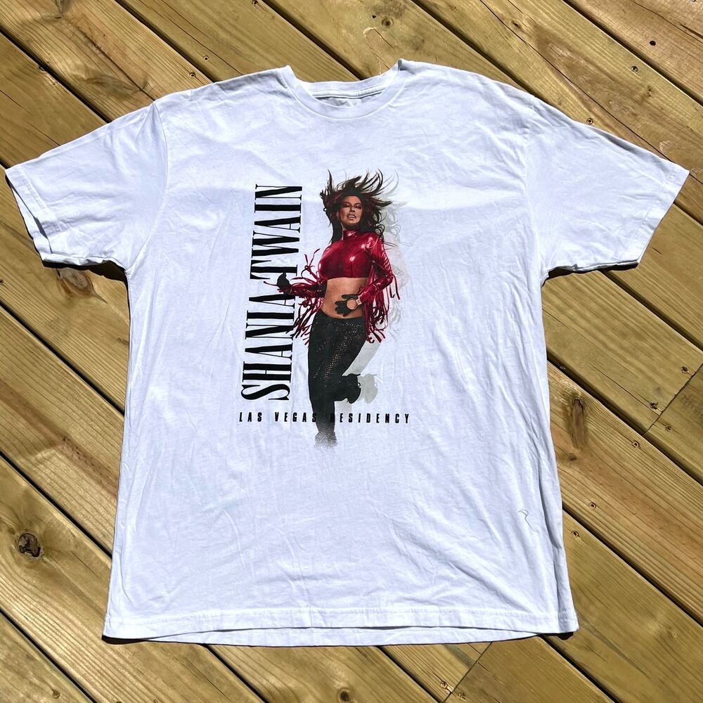 Shania Twain Las Vegas Residency Concert T Shirt 2XL White Short Sleeve